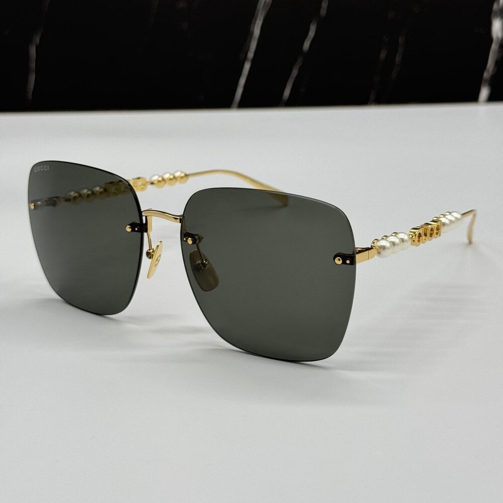 NEW GUCCI SUNGLASSES GOLD GREY WOMEN EYEWEAR GUCCI GG1923SA 001 - Picture 8 of 12